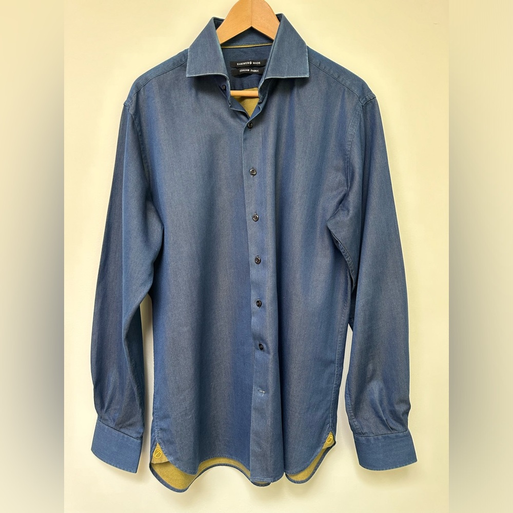 Hammermade Long Sleeve Button Up Shirt - Italian Fabric - L/XL